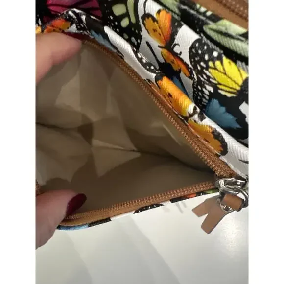 Rossetti Multicolor Butterfly Crossbody Organizer Handbag Purse NWOT - Picture 4 of 8